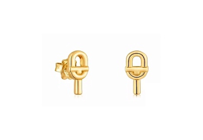 SILVER GOLDPLATED EARRINGS 14MM
