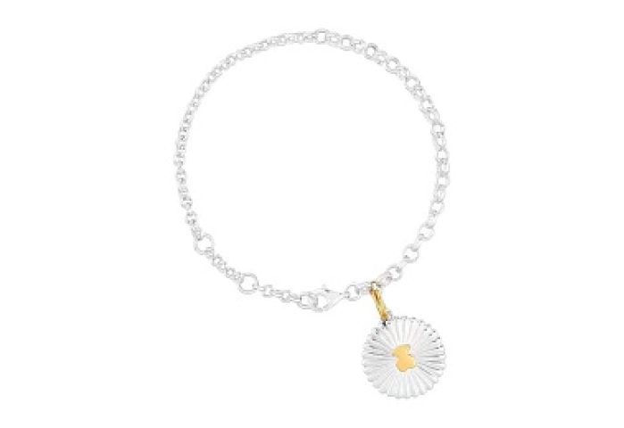 SILVER GOLD PLATED BRACELET BEAR 2 TONE