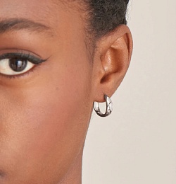 SPARKLE DOME HOOP EARRINGS