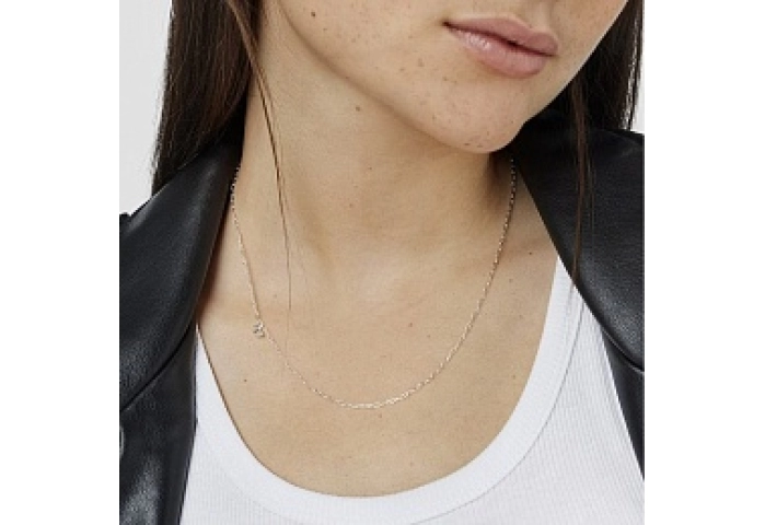 SILVER CHOKER OVAL RINGS  45CM BEAR