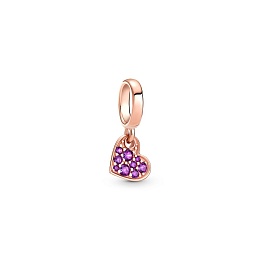 Heart Pandora Rose dangle with royal purplecrystal /789404C03