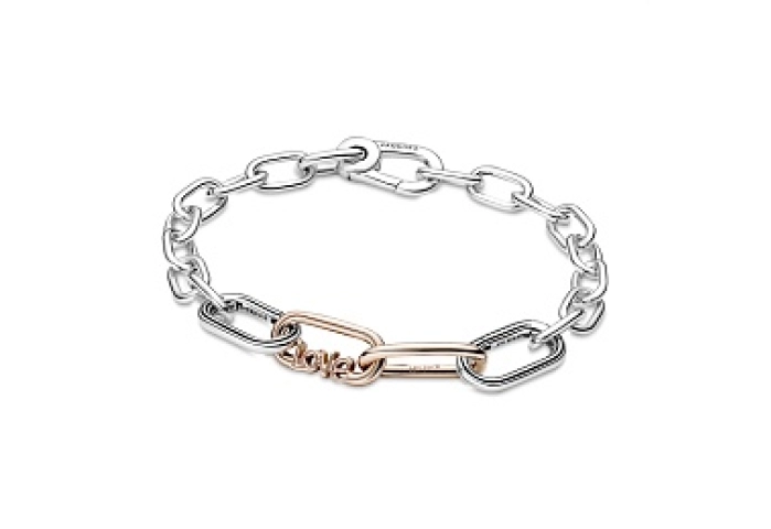 Love script 14k rose gold-plated word link /789686C00