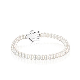 CULTURED PEARL BRACELET SILVER MOTIF