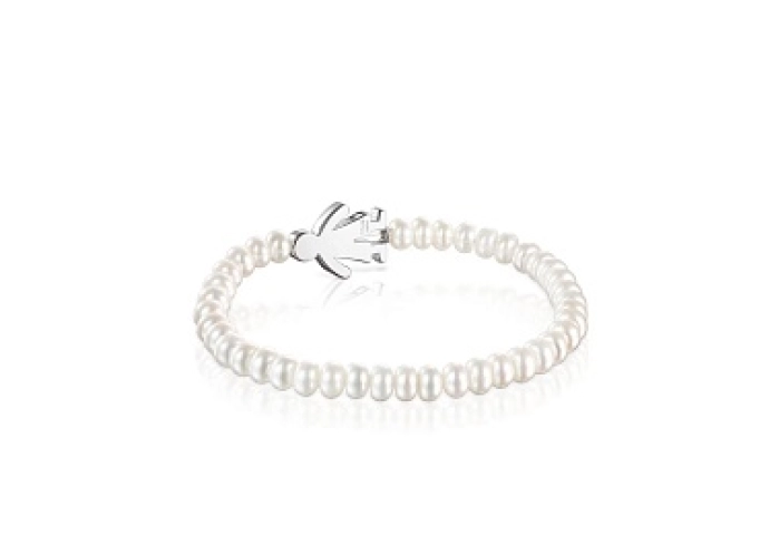 CULTURED PEARL BRACELET SILVER MOTIF