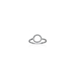 RINGPLATEDSILVERCZ 925 RHODIUM