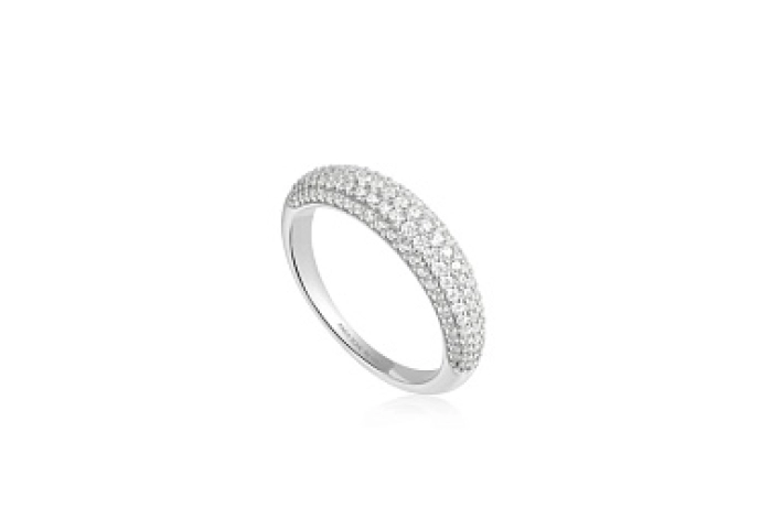 Silver Pavé Dome Ring
