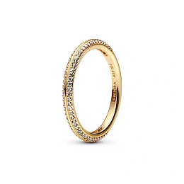 14k Gold-plated ring with clear cubic zirconia