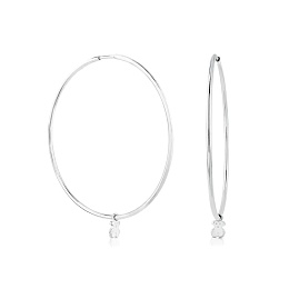 SILVER HOOP EARRINGS 40MM