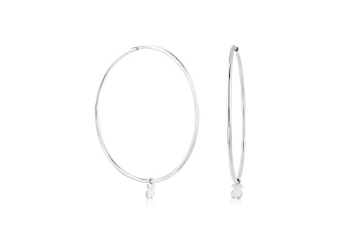 SILVER HOOP EARRINGS 40MM