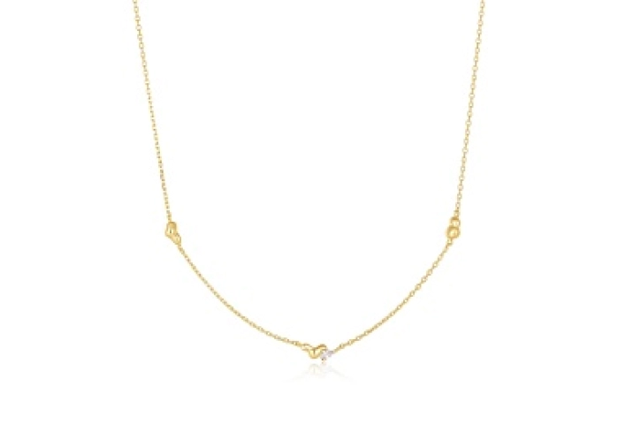 Gold Twisted Wave Chain Necklace