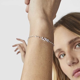 SILVER BRACELET ENAMELED LOVE VIOLET