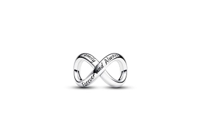 Infinity symbol sterling silver charm