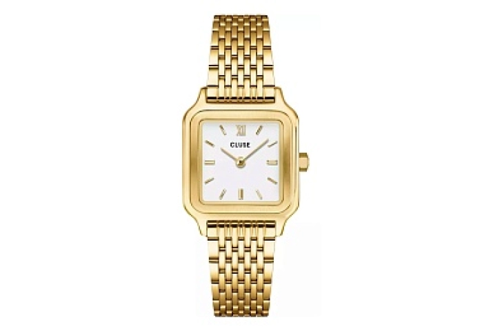Gracieuse Petite Watch Steel, White, Gold Colour