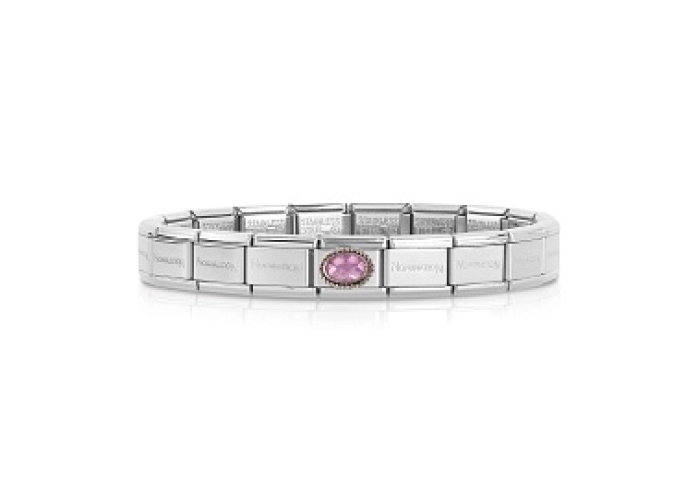 Comp. CL CZ SFACCETTATI acciaio, GODRONE 25 ROSA