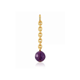 SILVER GOLD PLATED PENDANT AMETHYST 34MM