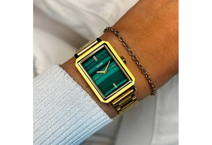 Gift Box Fluette Steel Green Watch and Round Chain