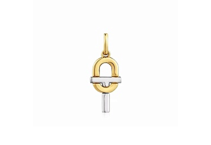 SILVER GOLD PLATED PENDANT 2 TONE 19MM