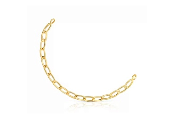 SILVER GOLD PLATED BRACELET XL OVAL