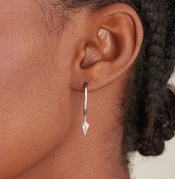 SPARKLE DROP PENDANT HOOP EARRINGS