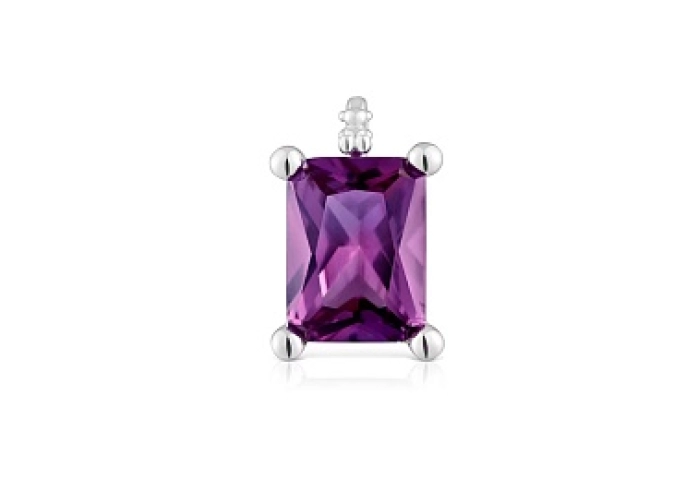 SILVER PENDANT LGG LILAC SAPPHIRE 16X12MM