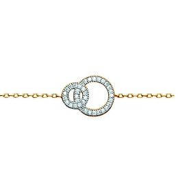 BRACELETMICROSET CZ18 KT GOLD PLATED