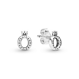 Crown O sterling silver stud earrings
