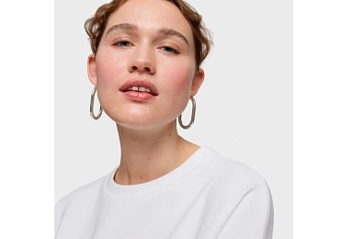 SILVER HOOP EARRING OVAL 54MM