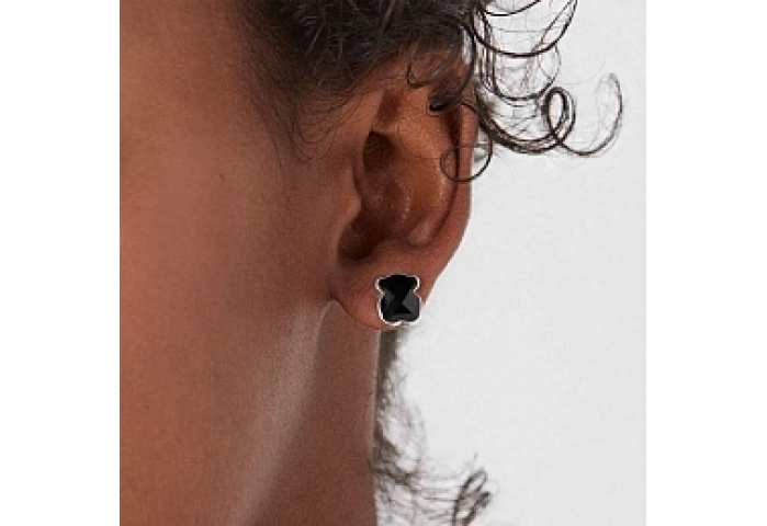 SILVER EARRINGS ONIX GEMSTONES