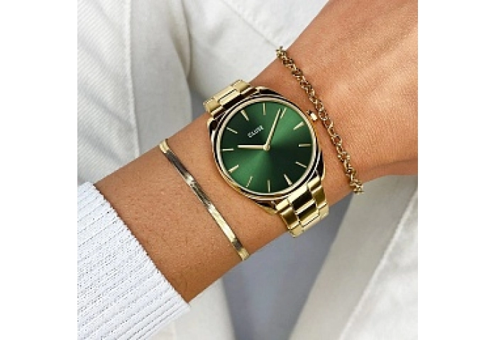 Féroce Petite Watch Steel Green, Gold Colour