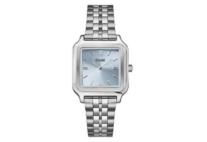 Gracieuse Watch Steel, Light Blue, Silver Colour