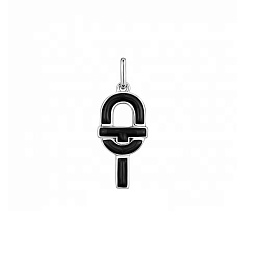 SILVER PENDANT BLACK ENAMEL 19,5MM