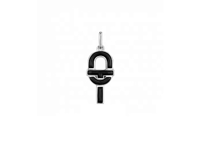 SILVER PENDANT BLACK ENAMEL 19,5MM