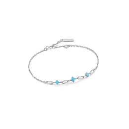 SILVER TURQUOISE LINK BRACELET