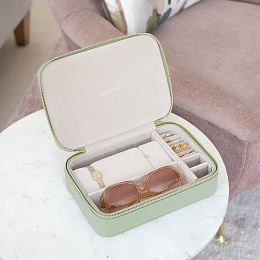 Sage Green Jewellery & Accessory Travel Box