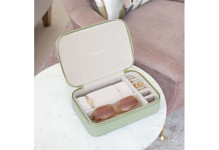 Sage Green Jewellery & Accessory Travel Box