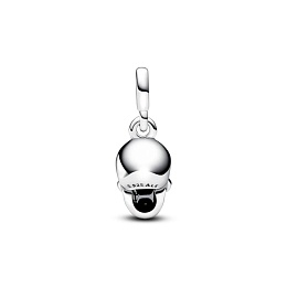 Skull sterling silver mini dangle with clear cubic zirconia