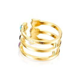 SILVER GOLD PLATED RING MOP GEMS N11-13