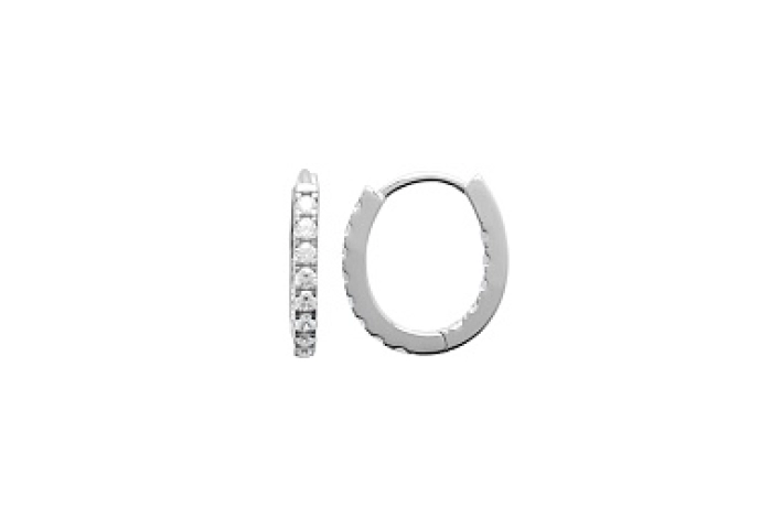 LOOPRHODIUMEARRINGSPLATEDSILVERCZ 925