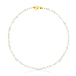CULTURED PEARL NECKLACE 18KT GOLD BEAR