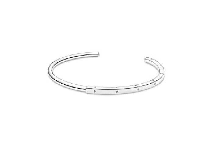 Pandora logo sterling silver open bangle