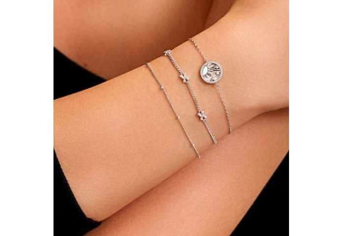 Silver Cross Station Bracelet