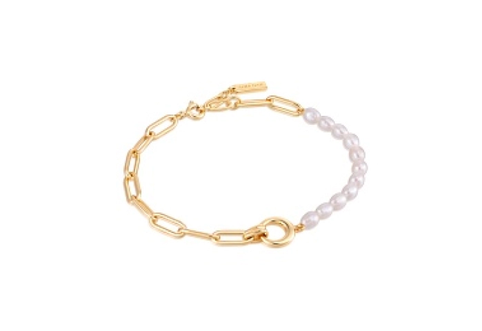 Pearl Chunky Link Chain Bracelet 