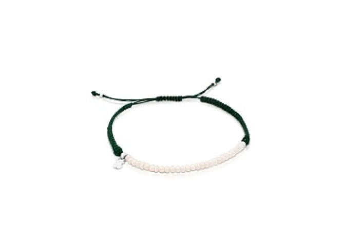 SILVER BRACELET CULT.PEARL NYLON CORD