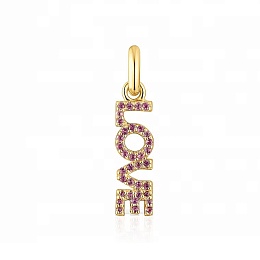 SILVER GOLD PLATED PENDANT AMETHYST