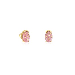 SILVER GOLD PLATED EARRINGS RHODONITE