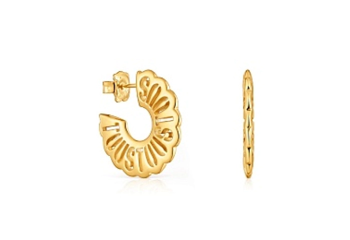 SILVER GOLD PLATED HOOP EARRING 25MM