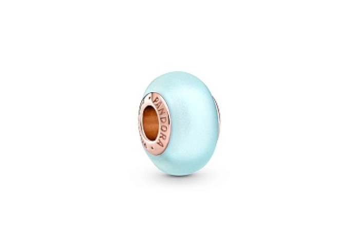 Pandora Rose charm with frosted blueMurano glass /789420C00