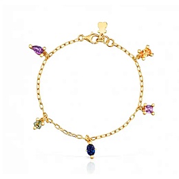 SILVER GOLD PLATED BRACELET LGG MULTIGEM