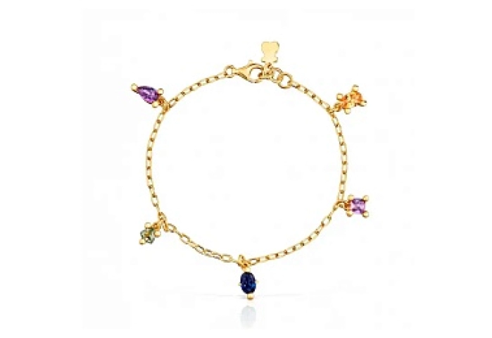 SILVER GOLD PLATED BRACELET LGG MULTIGEM