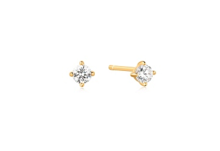Gold Solitaire Studs